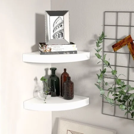 Corner floating shelf 2 pcs MDF white 25x25x3.8 cm by vidaXL, Shelves and shelves - Ref: Foro24-323896, Price: 27,04 €, Disco...