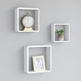 Cube Wandregale 3 Einheiten aus weißem MDF von vidaXL, Regale und Regale - Ref: Foro24-323952, Preis: 44,18 €, Rabatt: %