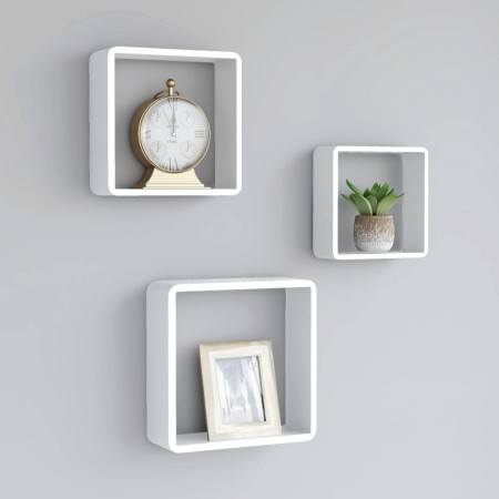 Cube Wandregale 3 Einheiten aus weißem MDF von vidaXL, Regale und Regale - Ref: Foro24-323952, Preis: 44,18 €, Rabatt: %