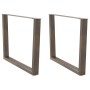 Patas para mesa de comedor en forma de V (2 unidades, acero natural, 100 x 72-73,3 cm) en Patas para mesas | Comprar online en F