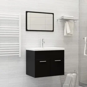 Badezimmermöbelset 2-teilig aus schwarzem Sperrholz von vidaXL, Badezimmermöbel - Ref: Foro24-804783, Preis: 66,27 €, Rabatt: %