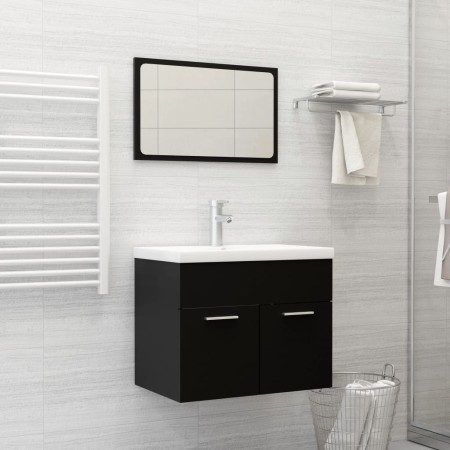 Conjunto de muebles de baño 2 pzas madera contrachapada negro de vidaXL, Muebles de baño - Ref: Foro24-804783, Precio: 67,29 ...