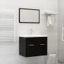 Bathroom furniture set 2 pieces black plywood by vidaXL, Bathroom furniture - Ref: Foro24-804783, Price: 66,27 €, Discount: %