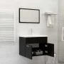 Bathroom furniture set 2 pieces black plywood by vidaXL, Bathroom furniture - Ref: Foro24-804783, Price: 66,27 €, Discount: %