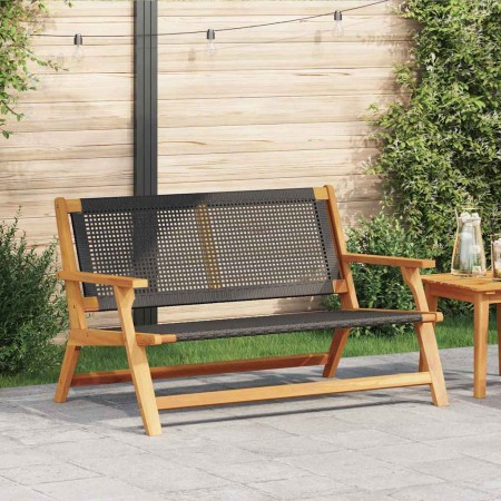 Muebles de jardín Negro 122 x 78 x 73cm Madera maciza de Acacia