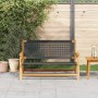 Muebles de jardín Negro 122 x 78 x 73cm Madera maciza de Acacia