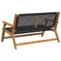 Muebles de jardín Negro 122 x 78 x 73cm Madera maciza de Acacia