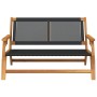 Muebles de jardín Negro 122 x 78 x 73cm Madera maciza de Acacia