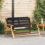 Muebles de jardín Negro 78 x 122 x 73cm Madera maciza de Acacia