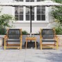 Muebles de jardín 2 pcs Negro 67 x 78 x 73cm
