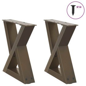 Patas para mesa de centro (2 unidades), acero natural, 30 x