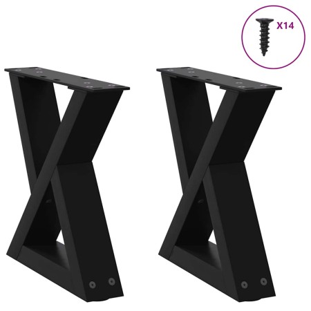 Patas para mesa de centro (2 unidades), color negro, 40 x (30-31,3) cm, acero en Patas para mesas | Comprar online en Foro24