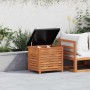 Caja de almacenaje de jardín madera maciza eucalipto 60x50x55cm