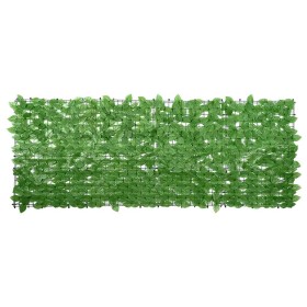 Pantalla de balcón de hojas verde 200x75 cm