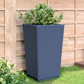 Jardineras 2 unidades PP azul gris 32,5x32,5x57 cm