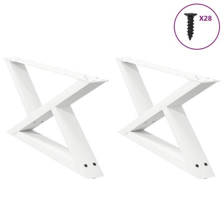Patas para mesa de centro (2 unidades), color blanco, 70 x (30-31,3) cm, acero en Patas para mesas | Comprar online en Foro24