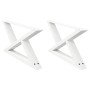 Patas para mesa de centro (2 unidades), color blanco, 70 x (30-31,3) cm, acero en Patas para mesas | Comprar online en Foro24