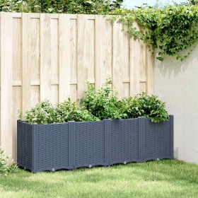 Jardinera PP azul gris 160x40x53 cm