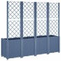 Jardinera con enrejado PP azul gris 160x40x140 cm