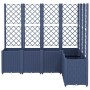 Jardinera con enrejado PP azul gris 160x120x140 cm