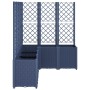 Jardinera con enrejado PP azul gris 160x120x140 cm