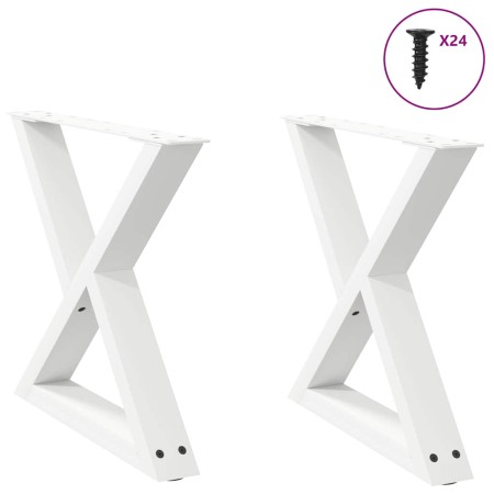 Patas para mesa de centro (2 unidades), color blanco, 50 x (42-43,3) cm, acero en Patas para mesas | Comprar online en Foro24