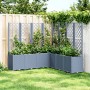 Jardinera con enrejado PP azul gris 160x160x140 cm