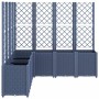 Jardinera con enrejado PP azul gris 160x160x140 cm