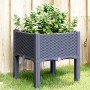 Jardinera con patas PP azul gris 40x40x42 cm