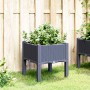 Jardinera con patas PP azul gris 40x40x42 cm