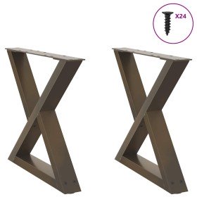 Patas para mesa de centro (2 unidades, acero natural, 60 x