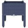 Jardinera con patas PP azul gris 40x40x42 cm