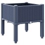 Jardinera con patas PP azul gris 40x40x42 cm