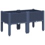 Jardinera con patas PP azul gris 80x40x42 cm