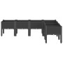 Jardinera con patas PP negro 160x120x42 cm