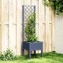 Jardinera con enrejado PP azul gris 40x40x142 cm
