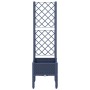 Jardinera con enrejado PP azul gris 40x40x142 cm