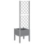 Jardinera con enrejado PP gris claro 40x40x142 cm