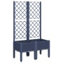 Jardinera con enrejado PP azul gris 80x40x142 cm