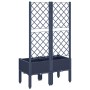 Jardinera con enrejado PP azul gris 80x40x142 cm