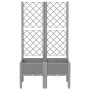 Jardinera con enrejado PP gris claro 80x40x142 cm