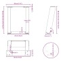 Patas para mesa de centro en forma de U (2 unidades, acero