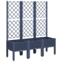 Jardinera con enrejado PP azul gris 120x40x142 cm