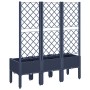 Jardinera con enrejado PP azul gris 120x40x142 cm