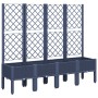 Jardinera con enrejado PP azul gris 160x40x142 cm