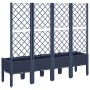 Jardinera con enrejado PP azul gris 160x40x142 cm