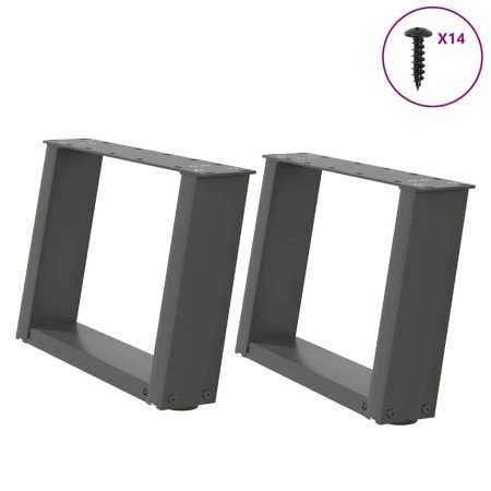 Patas para mesa de centro en forma de U (2 unidades), antracita, 50 x (30-31) cm, acero en Patas para mesas | Comprar online en 