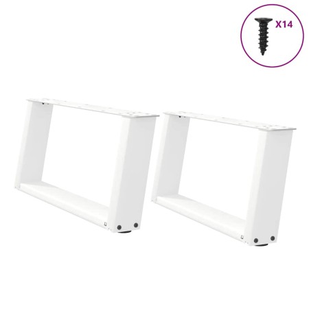 Patas para mesa de centro en forma de U (2 unidades), color blanco, 60 x (30-31) cm, acero en Patas para mesas | Comprar online 