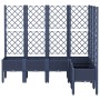Jardinera con enrejado PP azul gris 160x120x142 cm