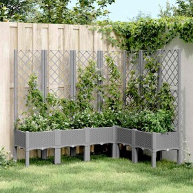 Jardinera con enrejado PP gris claro 160x120x142 cm